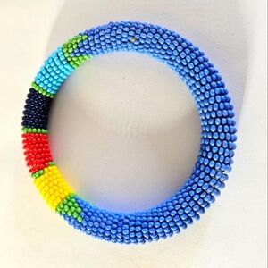 Blue beaded African bracelet